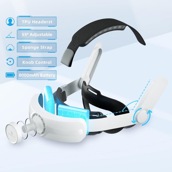 File:BINBOK Adjustable VR Head Strap with 8000mAh Battery Pack for Meta Quest 2 - Lightweight, Fast Charging, and Ergonomic Design image7.jpg