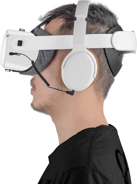 File:Globular Cluster VR Headphones for Meta Quest 2 & Rift S - Stereo Bass, Short Elastic Cable, Comfortable Pad & Cover image7.jpg