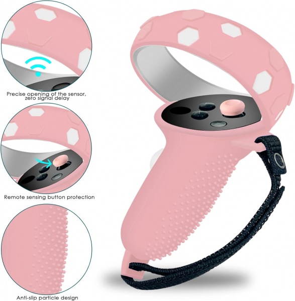 File:JYMEGOVR Meta Quest 2 Silicone Cover Set - Protective VR Accessories, Soft Shell Skin, Controller Grips & Face Cover - Pink image3.jpg