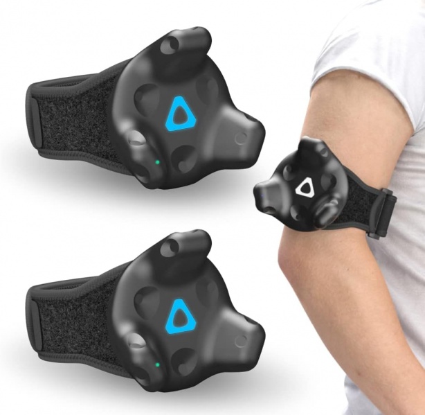 File:Skywin VR Tracker Straps for HTC Vive System Tracker Puck (2 Pack) - Adjustable Straps for Hand Foot Object and Full-Body Tracking in Virtual Reality image1.jpg