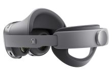 Rear three-quarter view of Samsung Galaxy XR.
