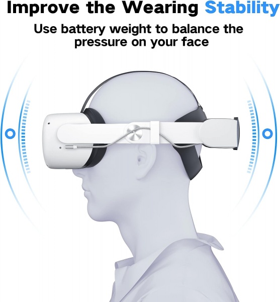 File:Bioherm Adjustable Head Strap for Meta-Meta Quest 2 - Comfortable VR Headset Accessory, Reduces Pressure, Sweatproof, Ivory White image3.jpg
