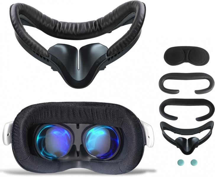 File:Meta Quest 2 VR Face Pad - Anti-Fog, Sweatproof PU Leather Foam Cushion - 2 Pack Replacement Accessories by Hanpusen image1.jpg