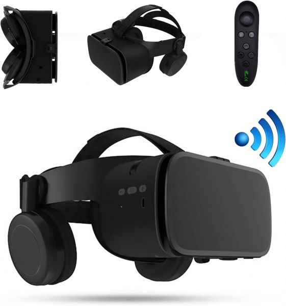File:Welfiit VR Headset with Wireless Remote, 3D Glasses for Movies & Games, Compatible with IOS, Android, iPhone 13, Samsung Galaxy image1.jpg
