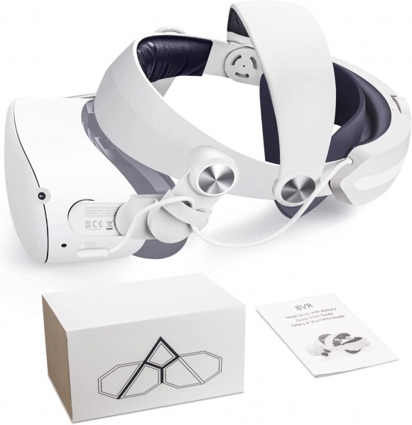 File:8VR Adjustable Head Strap with 6400mAh Battery for Meta Quest 2 - Enhanced Comfort, Extended Playtime, Fast Charging, Gaming Accessory image1.jpg