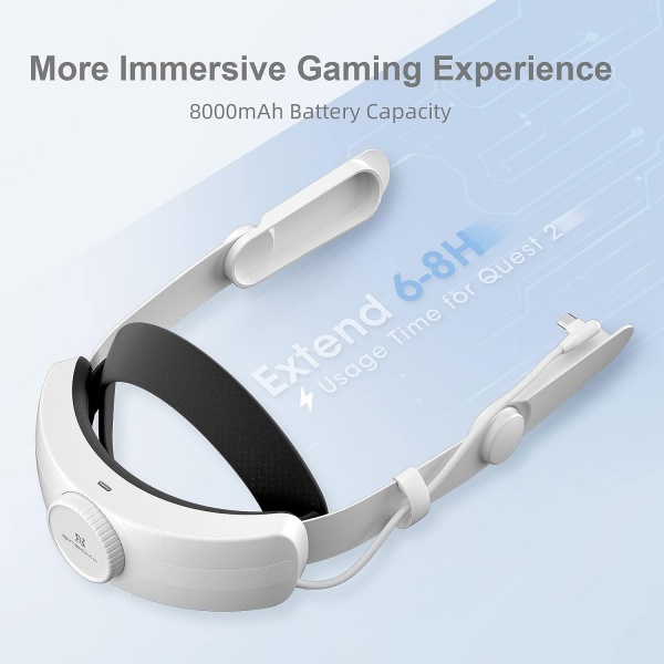 File:BINBOK Adjustable VR Head Strap with 8000mAh Battery Pack for Meta Quest 2 - Lightweight, Fast Charging, and Ergonomic Design image2.jpg