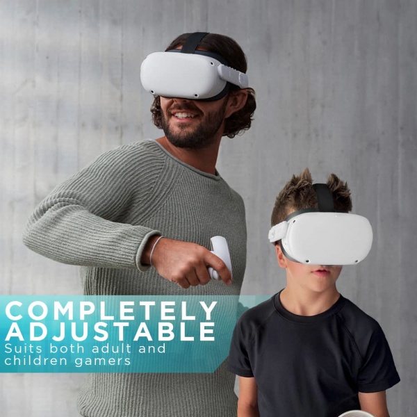 File:Group Vertical VR Straps for Meta Quest 2 Head Strap - Adjustable Headset Straps Secure Fit with Soft Padding and 2 Pt System with Dial Knob - Premium Replacement Gaming VR Accessories image5.jpg
