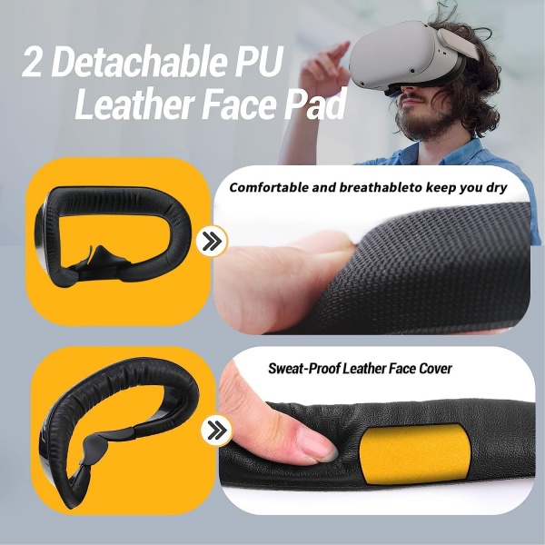 File:Meta Quest 2 VR Face Pad - Anti-Fog, Sweatproof PU Leather Foam Cushion - 2 Pack Replacement Accessories by Hanpusen image2.jpg