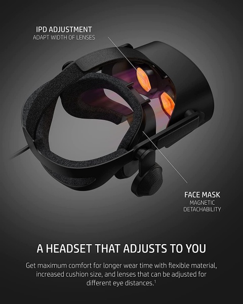 File:HP Reverb G2 V2 VR Headset with Adjustable Lenses, 2160x2160 LCD Panels, Valve Speakers, Ergonomic Design for Gaming image4.jpg