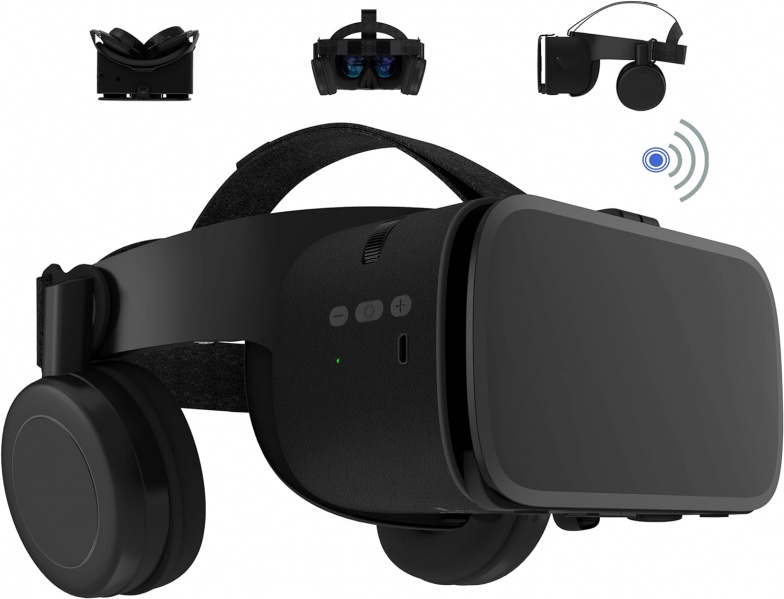 File:3D Virtual Reality VR Headset with Wireless Remote Bluetooth image1.jpg