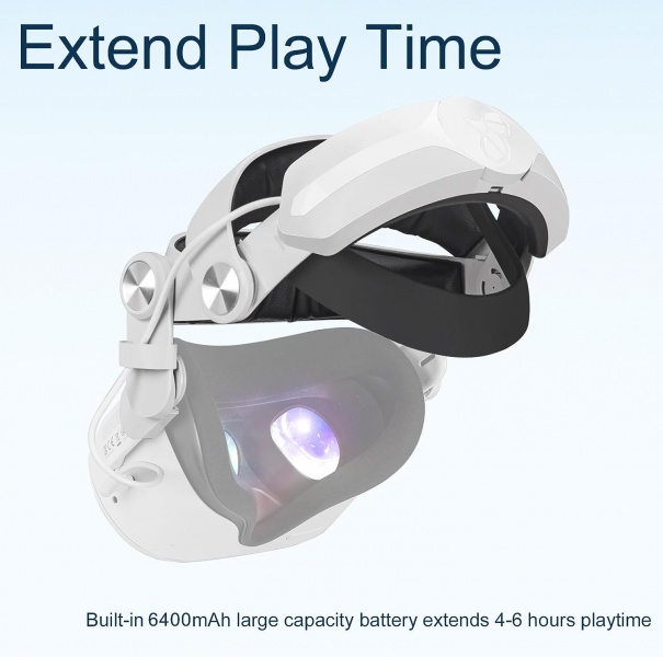 File:8VR Adjustable Head Strap with 6400mAh Battery for Meta Quest 2 - Enhanced Comfort, Extended Playtime, Fast Charging, Gaming Accessory image2.jpg