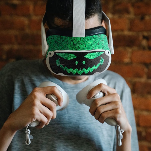 File:Geekria Horror Sticker Skin for Meta Quest 2 VR Headset & Controller - Durable, Scratch-Resistant Protective Cover-- image3.jpg