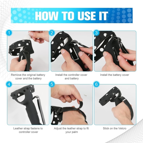 File:Hosioe Anti-Slip Silicone Controller Grip Cover for Meta-Meta Quest 2, Adjustable Wrist Strap, Easy Battery Replacement, VR Accessory image3.jpg
