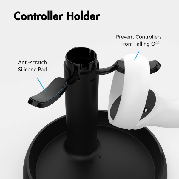 File:AMVR Stand Holder for Meta Quest 2-Quest Pro-PSVR2-Pico 4 - Universal VR Headset Display Dock with 2 Touch Controllers Hanger Station image8.jpg