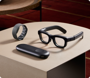 Orion glasses, wristband and computing puck.
