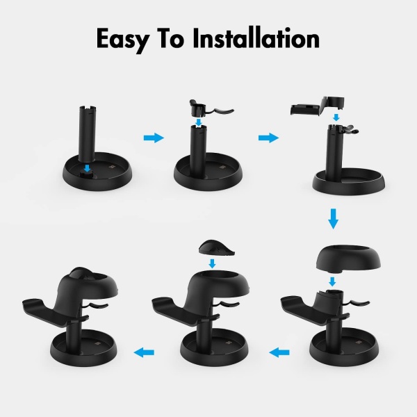 File:AMVR Stand Holder for Meta Quest 2-Quest Pro-PSVR2-Pico 4 - Universal VR Headset Display Dock with 2 Touch Controllers Hanger Station image6.jpg