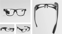 Glass Enterprise Edition 2 with safety frames, shown from several angles.