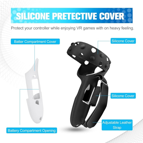 File:Hosioe Anti-Slip Silicone Controller Grip Cover for Meta-Meta Quest 2, Adjustable Wrist Strap, Easy Battery Replacement, VR Accessory image5.jpg