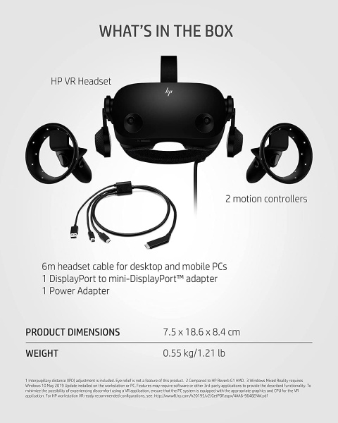 File:HP Reverb G2 V2 VR Headset with Adjustable Lenses, 2160x2160 LCD Panels, Valve Speakers, Ergonomic Design for Gaming image5.jpg