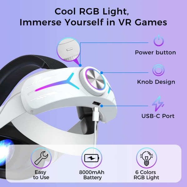 File:Sonicgrace Quest 2 Adjustable Head Strap with 8000mAh Battery - Comfortable, Sweatproof, and Extendable Playtime image3.jpg