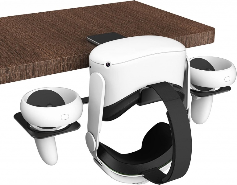 File:Dollox VR Stand VR Display Holder Under Desk Virtual Reality Headsets Metal Stand Storage Hook Universal Clamp on Desk Hanger Hooks for Meta Quest 2-Quest-Rift S image1.jpg