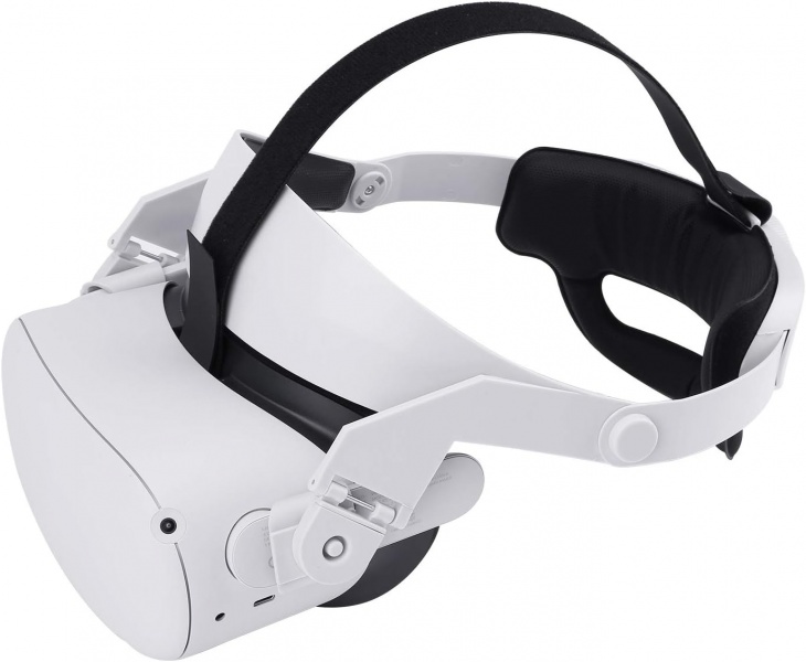 File:GOMRVR Adjustable Halo Strap for Meta Quest1-Quest 2 Head Strap with a Comfortable Back Big Cushion The Design balances Weight Reduces Facial Pressure -Virtual Reality Accessories (White) image2.jpg