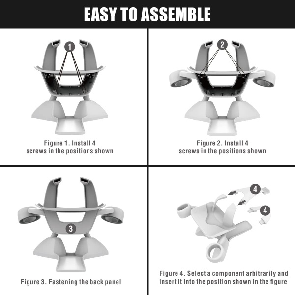 File:Dollox White VR Stand - Compact Storage & Display Holder for Meta Quest 2, Rift, Valve Index Headsets & Controllers image4.jpg