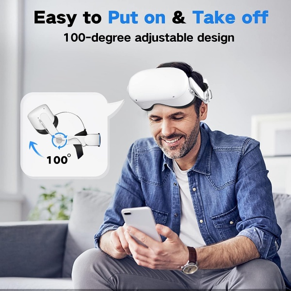 File:Bioherm Adjustable Head Strap for Meta-Meta Quest 2 - Comfortable VR Headset Accessory, Reduces Pressure, Sweatproof, Ivory White image2.jpg