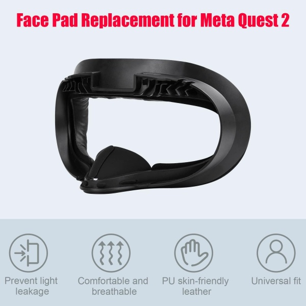 File:TechKen Upgraded Quest 2 Face Cushion Pad with Foam Replacement and Lens Protector, Sweatproof and Air-Circulation Design image2.jpg