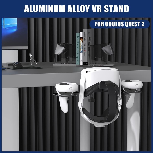 File:Dollox VR Stand VR Display Holder Under Desk Virtual Reality Headsets Metal Stand Storage Hook Universal Clamp on Desk Hanger Hooks for Meta Quest 2-Quest-Rift S image2.jpg