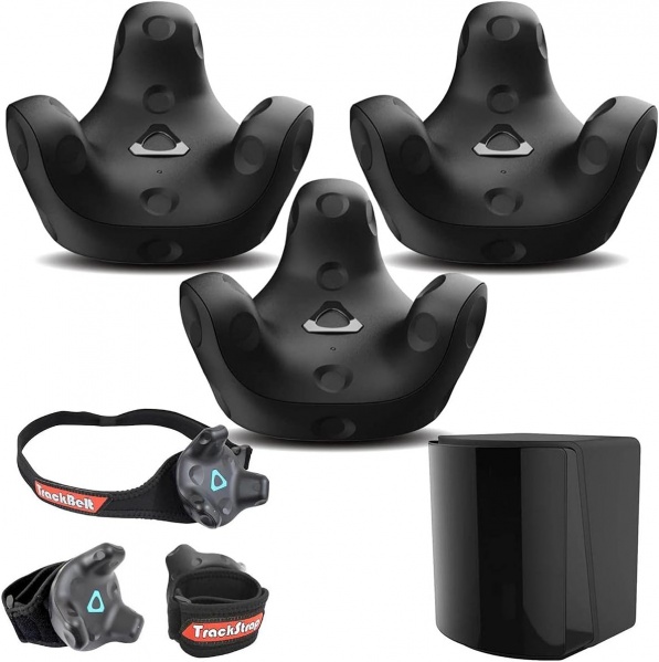 File:HTC Vive Tracker 3.0 Pack with SteamVR Base Station 2.0 - Full Body VR Tracking Bundle with TrackBelt & 2 TrackStraps image1.jpg