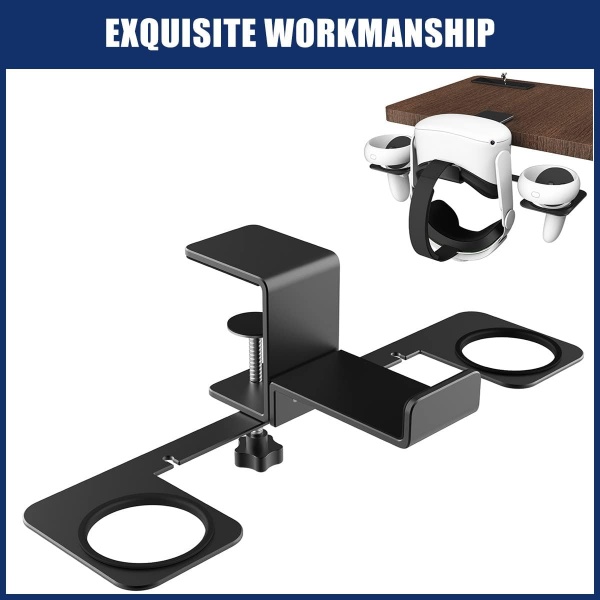 File:Dollox VR Stand VR Display Holder Under Desk Virtual Reality Headsets Metal Stand Storage Hook Universal Clamp on Desk Hanger Hooks for Meta Quest 2-Quest-Rift S image7.jpg