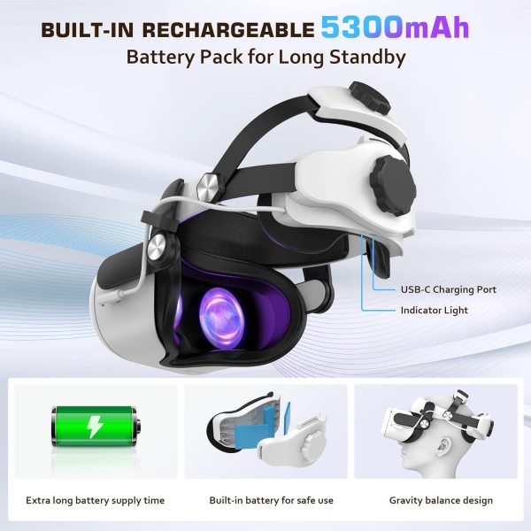 File:Lengneoi Meta-Meta Quest 2 Head Strap with 5300mAh Replaceable Battery Pack, Ergonomic Design for Enhanced Gaming Comfort image4.jpg