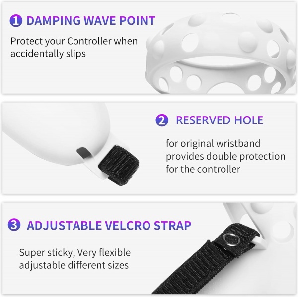 File:YRXVW Meta Quest 2 Silicone Cover Set - Includes VR Headset Shell, Controller Grip, Face & Lens Covers, Stick Caps - Sweatproof, White image6.jpg