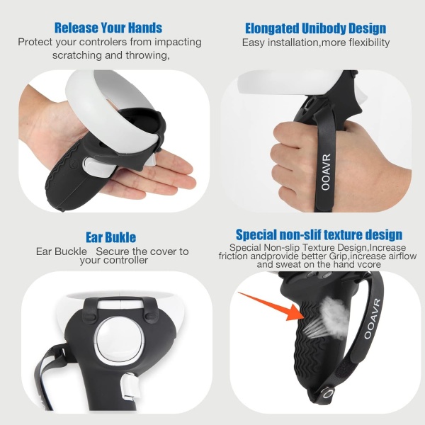 File:Meta-Meta Quest 2 Accessories 5-in-1 Set- VR Controller Grip & Shell Cover, Facial Interface Bracket - Black image2.jpg