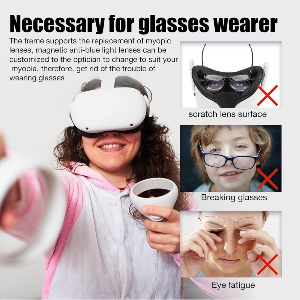 File:OOAVR Anti-Blue Light Magnetic Glasses for Meta Quest 2, Adjustable for Nearsightedness, Alloy Frame, Black image7.jpg