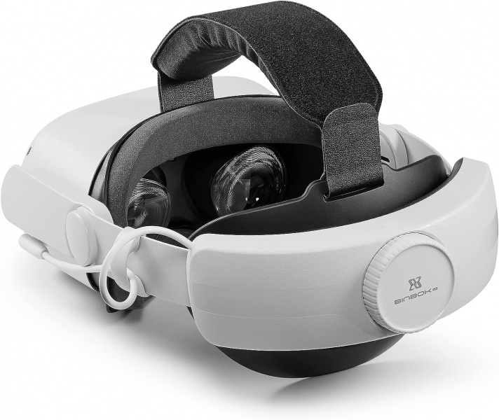 File:BINBOK Adjustable VR Head Strap with 8000mAh Battery Pack for Meta Quest 2 - Lightweight, Fast Charging, and Ergonomic Design image1.jpg