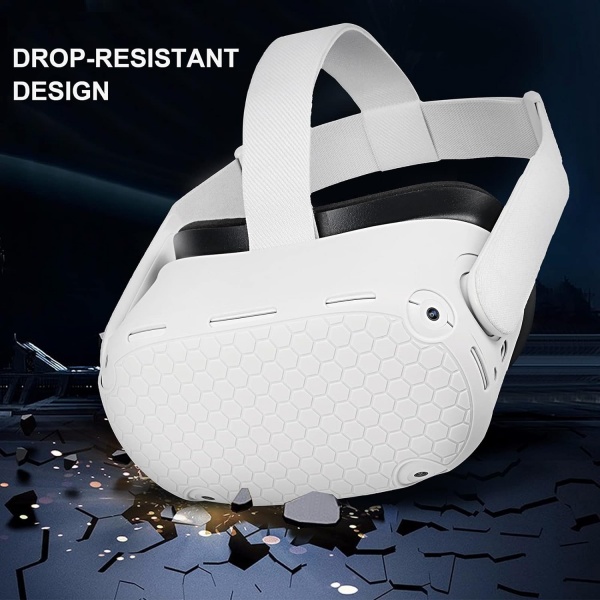 File:YRXVW Meta Quest 2 Silicone Cover Set - Includes VR Headset Shell, Controller Grip, Face & Lens Covers, Stick Caps - Sweatproof, White image7.jpg