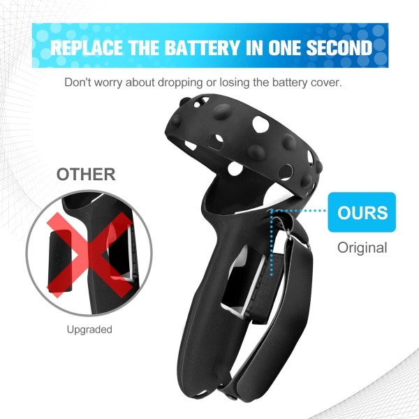 File:Hosioe Anti-Slip Silicone Controller Grip Cover for Meta-Meta Quest 2, Adjustable Wrist Strap, Easy Battery Replacement, VR Protective Sleeve image2.jpg
