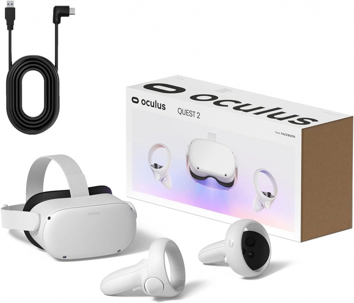File:Meta Quest 2, 256GB, White - All-in-One VR Headset with 3D Sound, USB Type-C Link Cable Included image1.jpg