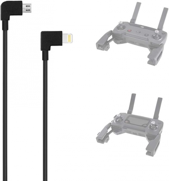 File:AxPower OTG Micro USB to iPhone iOS Cable 1ft Connector for DJI Spark Mavic Mini Mavic Pro Mavic 2 Pro Zoom Air Reverse Data Cable for iPhone 7 8 X image1.jpg