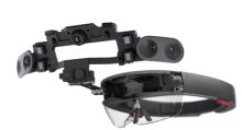 Exploded view of the first-generation HoloLens sensor assembly.