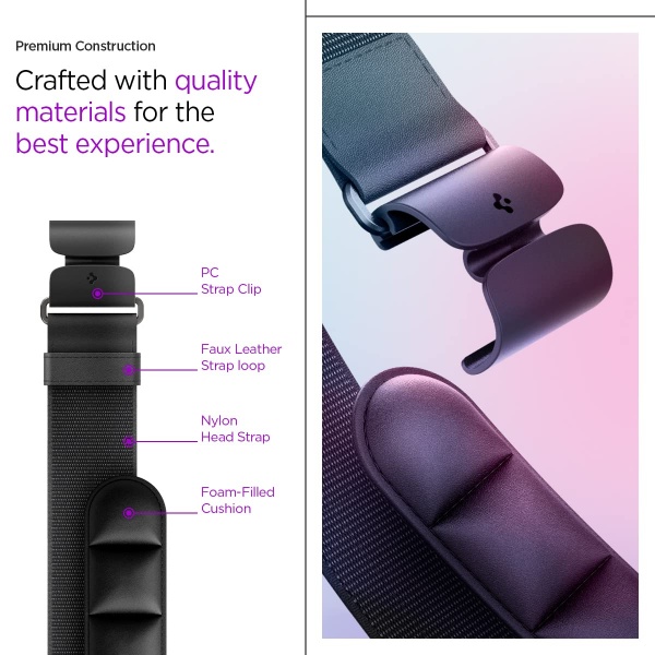 File:Spigen DR200 Adjustable Head Strap for Meta Quest Pro VR Gaming Headset - Comfortable, Lightweight, Black image5.jpg