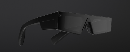 Fourth-generation Spectacles in three-quarter view.