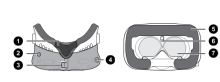 Bottom and interior diagram of HTC Vive Pro.