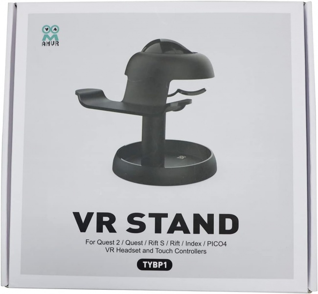 File:AMVR Stand Holder for Meta Quest 2-Quest Pro-PSVR2-Pico 4 - Universal VR Headset Display Dock with 2 Touch Controllers Hanger Station image10.jpg