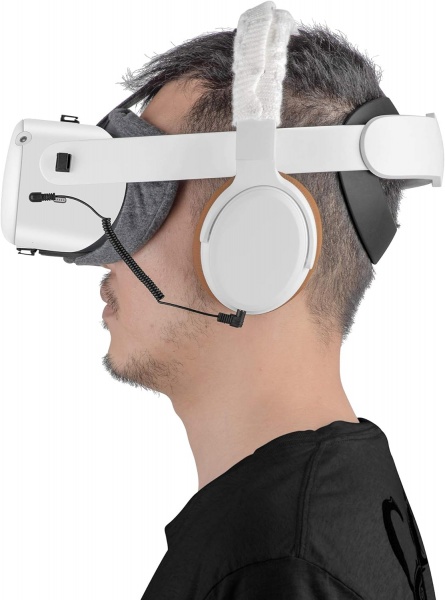 File:Globular Cluster VR Headphones for Meta Quest 2 & Rift S - Stereo Bass, Short Elastic Cable, Comfortable Pad & Cover image1.jpg