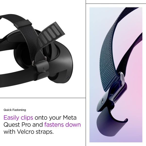 File:Spigen DR200 Adjustable Head Strap for Meta Quest Pro VR Gaming Headset - Comfortable, Lightweight, Black image7.jpg
